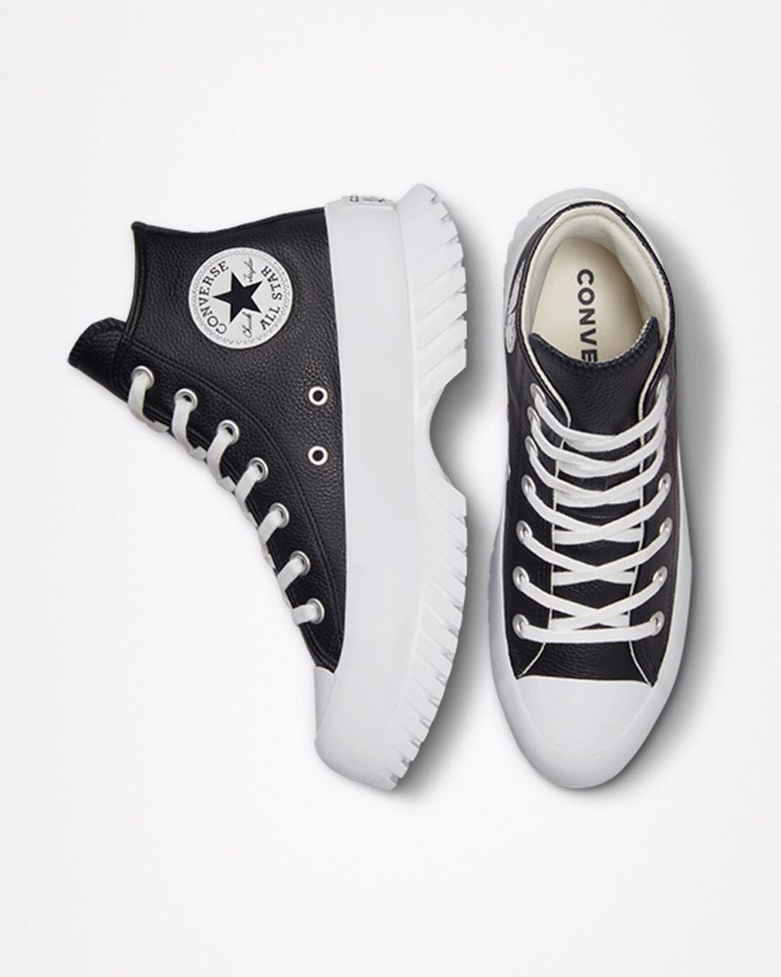 Tenisi Inalti Dama Converse Chuck Taylor All Star Lugged 2.0 Piele Negrii Albi | RO XROIA928